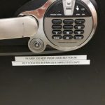 Sign saying "Do Not Push Button" Sentry Safe Lockout | Mr. Locksmith